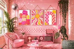 100 Retro Pink Girly Wall Art Prints Product Image 5