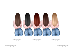 Mother daughters clipart, mom 4 girls clipart, mom clipart Product Image 4