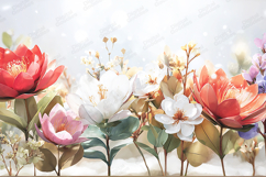 Watercolor Spring Floral Garden Background JPG Texture Product Image 1