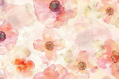 Soft Watercolor Floral Pattern Background Product Image 1