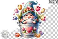Spring Gnome Sublimation - Clipart PNG Design Product Image 1