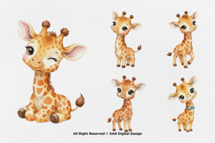 15 Bundle Watercolor Cute Giraffe Animal Wildlife Sticker Product Image 5