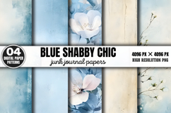 Blue Shabby Chic Junk Journal Paper PNG Product Image 1