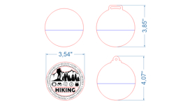 Hiking Medal SVG laser cut files for Glowforge Product Image 4