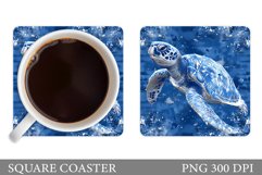 Turtle Coaster Design. Sea Turtle Coaster Sublimation Product Image 1