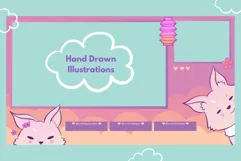Kawaii Twitch Overlays with Kitsune Girl Product Image 3