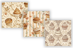 French Bakery Digital Paper Pack, Vintage Pastry Floral Product Image 5