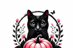 Cute Retro Pink Halloween Watercolor Clipart Product Image 6