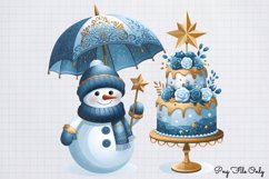 Golden Snowman Sublimation Clipart PNG Product Image 1