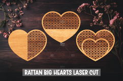 Boho Rattan Hearts Laser Cut SVG, Home Decor Laser cut Product Image 1