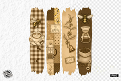 Coffee &amp; Bees Brush Stroke Clipart Product Image 1