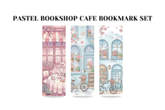 Pastel Bookshop Cafe Bookmark Set,Cozy Reader Printable Book Product Image 5