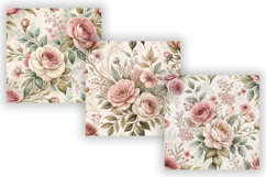 French Country Floral Seamless Digital Paper, Shabby Chic Product Image 5