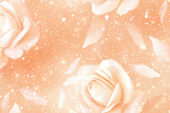 Peach-colored background with white roses &amp; petals scattered Product Image 1