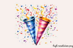 Birthday Watercolor Clipart Bundle PNG Product Image 4