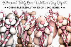 Whimsical Teddy Bear Valentine's Day Clipart Product Image 1