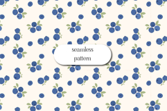 Blueberry Seamless Pattern | Summer Berry Digital Paper Product Image 1
