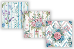 Grandmillennial Floral Digital Paper, Seamless Watercolor Product Image 5