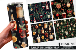 Christmas Wine Tumbler Wrap| Christmas Tumbler Wrap Design Product Image 1