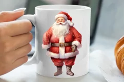 Watercolor Santa Claus Sublimation Clipart, Santa PNG Product Image 5