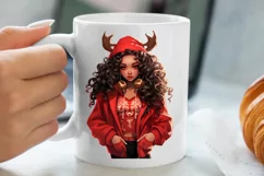 Cute Christmas Little Girl Sublimation Clipart Product Image 5