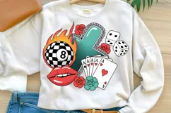 Vintage Gambling Tattoo PNG | Retro Casino Clipart Product Image 1