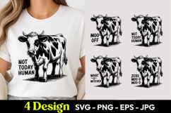 Cow Not Today Human SVG PNG Product Image 1