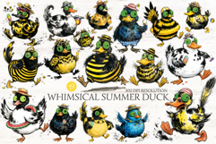 Whimsical Summer Duck Png Clipart Product Image 1