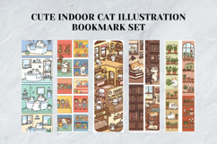 Cute Indoor Cat Illustration Bookmark Set,Cozy Kitty Art Product Image 5