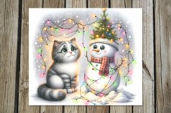 Christmas snowman &amp; unicorn | Skinny tumbler sublimation Product Image 5
