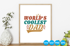 World 's Coolest Dad quotes Father's day retro SVG Design Product Image 5