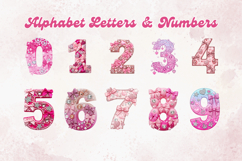 Pink Girly Alphabet Letters &amp; Numbers,Pink Glitter Bow Pack Product Image 5