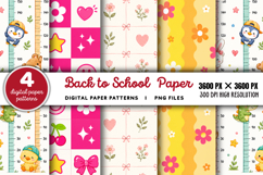 Back To School Digital Paper PNG Product Image 1