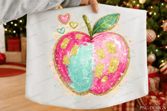 Preppy Apple PNG Bundle | Cute Teacher Apple PNG | Coquette Product Image 5