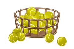 Vintage Tennis Clipart Set Rackets, Balls, Cap &amp; Basket Product Image 6