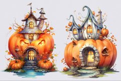 Halloween Fairy house clipart, Halloween clipart, Pumpkin Product Image 5