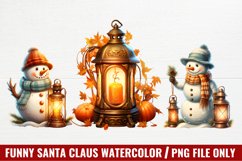 Glowing Christmas Watercolor Clipart Product Image 1