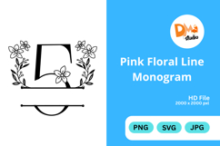 Pink Floral Line Monogram Product Image 1