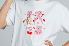 Valentine Coquette Clipart Bundle Pink Bows, Hearts png svg Product Image 5