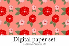 Pattern Clipart with Flowers Digital Paper Product Image 6