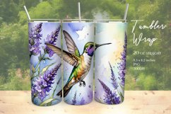 Watercolor Hummingbird Tumbler Wrap Sublimation Product Image 1