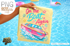 On the Boat Again png, Girly Summer Boat Design Product Image 1