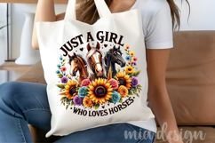 Just A Girl Who Loves Horses PNG, Country Cowgirl Design Product Image 4