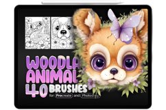 40 Woodland Animals Procreate Stamp Brushes Product Image 1