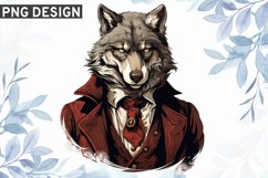 Victorian Wolf Sublimation PNG Design Product Image 1