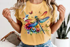 Dragonfly PNG - Floral Butterfly Sublimation Design Product Image 5