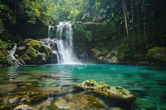 Tropical Waterfall Lagoon Nature Background Product Image 1