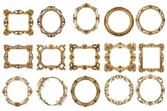 Antique Gold Frames Clipart Bundle Product Image 2