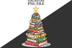 Bookish Christmas png design for T-shirts Product Image 2