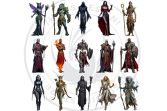 Fantasy TTRPG Character Clipart, D&amp;D Heroes &amp; Monsters Product Image 5
